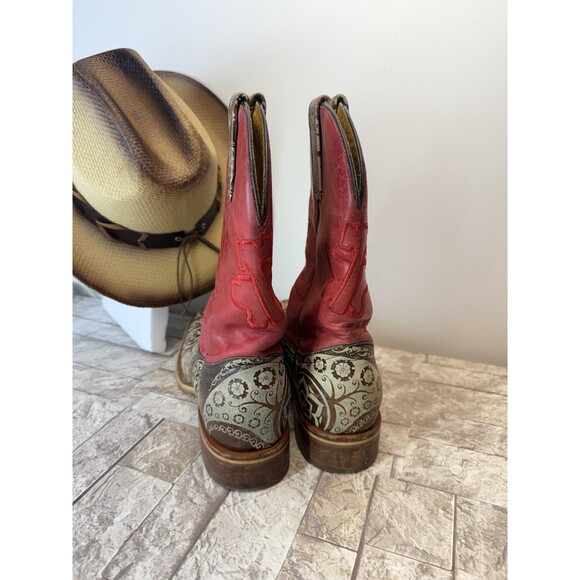 Tin Haul American Women Cowboy Boots Square Toe Western Leather Boots Size 8.5 - Picture 4 of 16